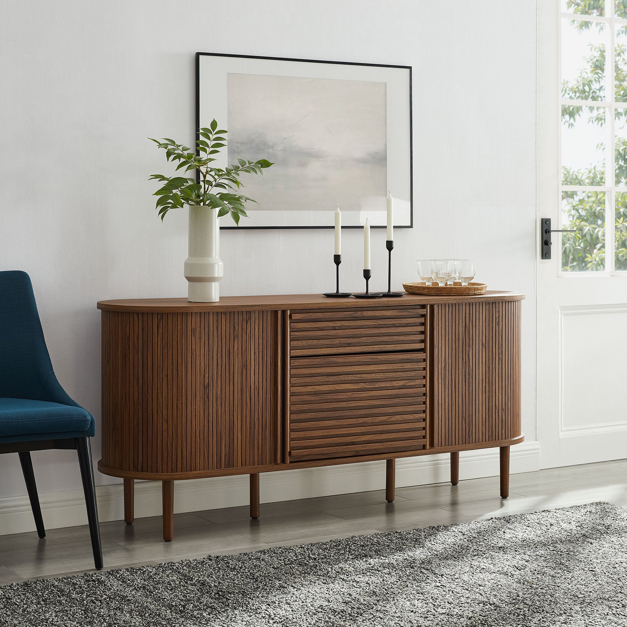 Harlan 67" Fluted Oval Sideboard Cabinet by Modway