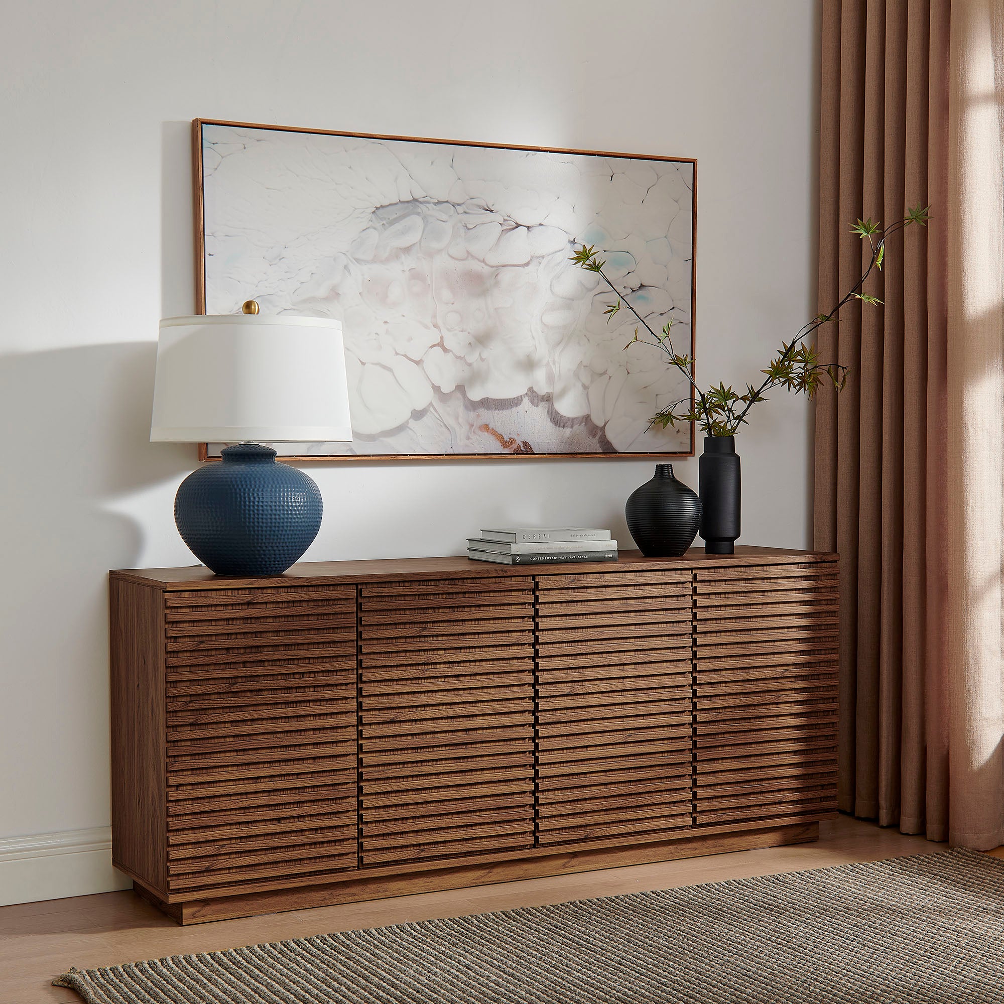 Render 4-Door Fluted Sideboard Cabinet TV Stand by Modway