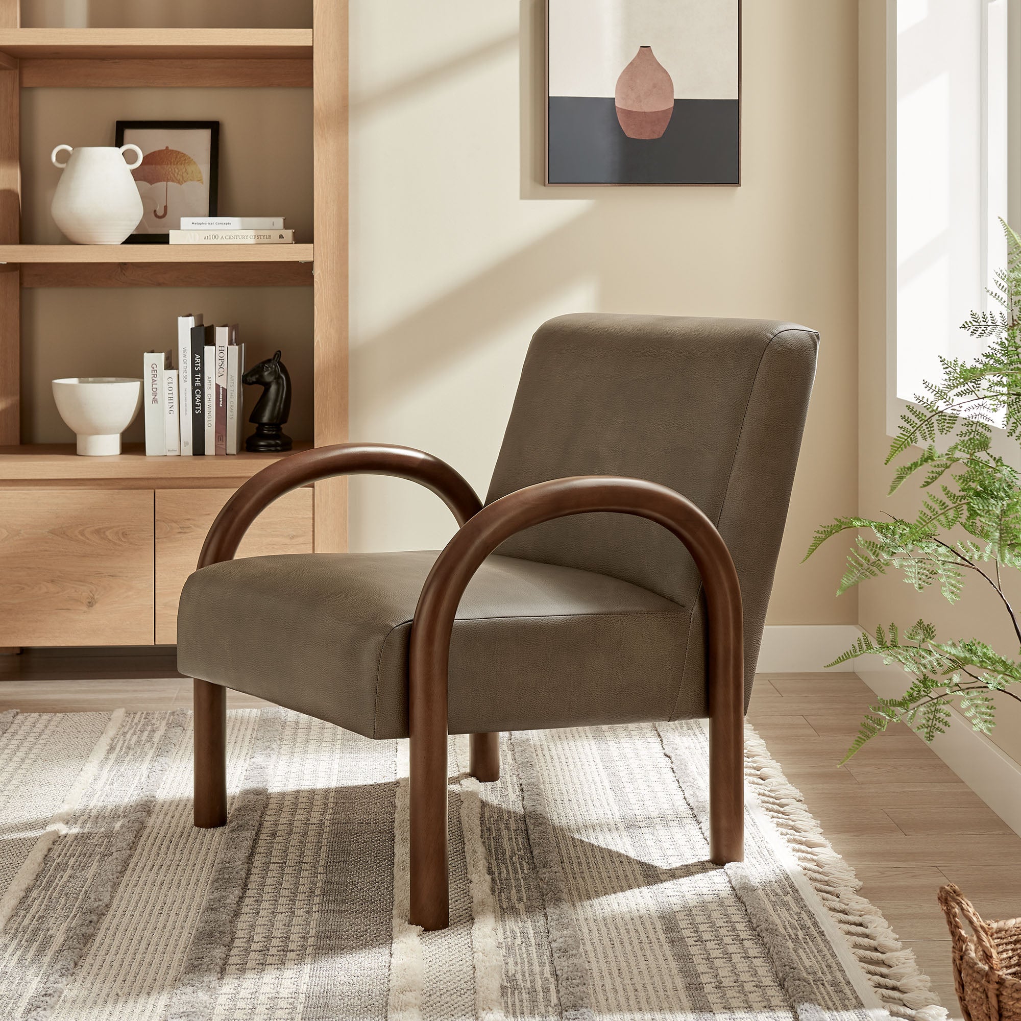 Lunet Faux Leather Upholstered Accent Chair by Modway