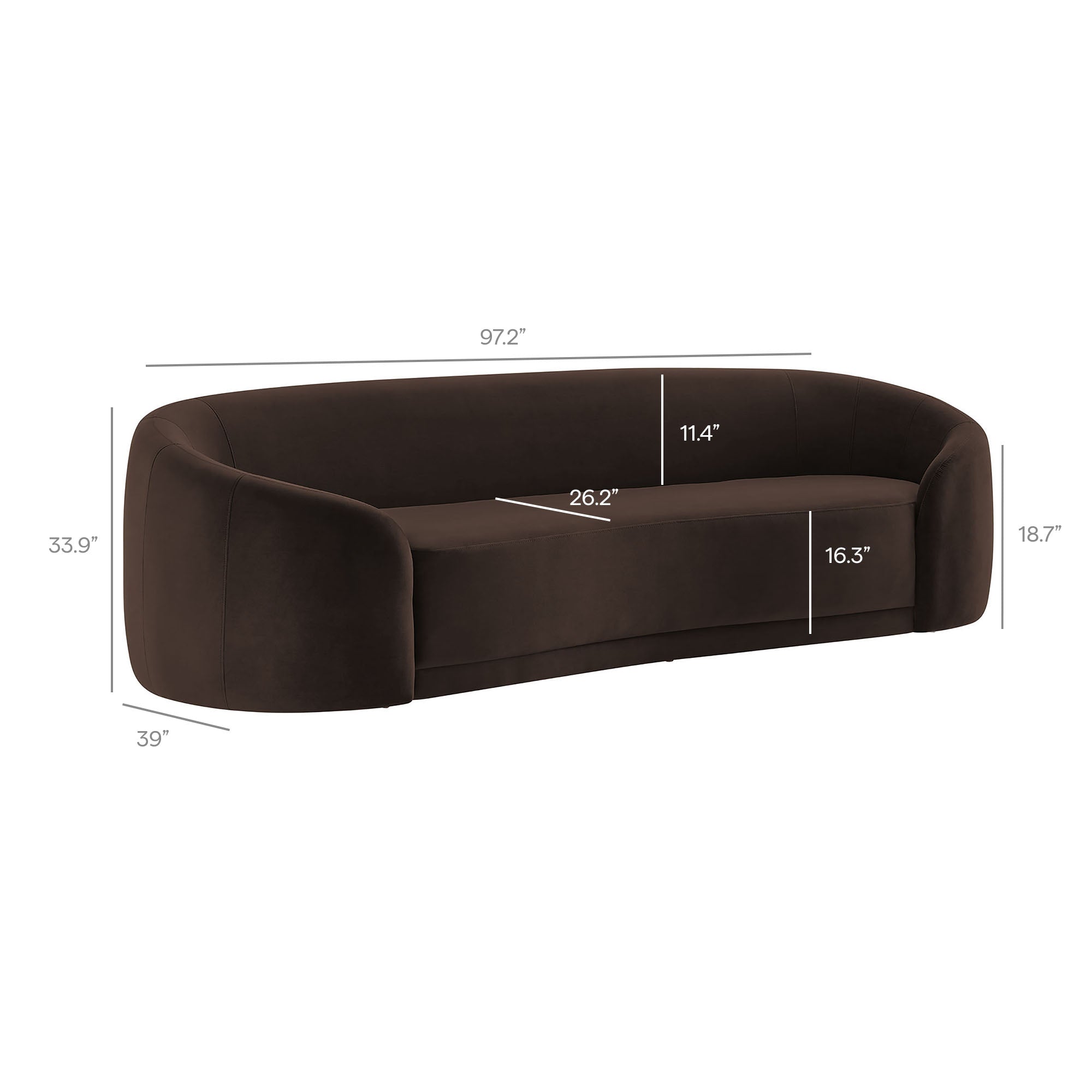 Contessa Curved Performance Velvet Sofa by Modway