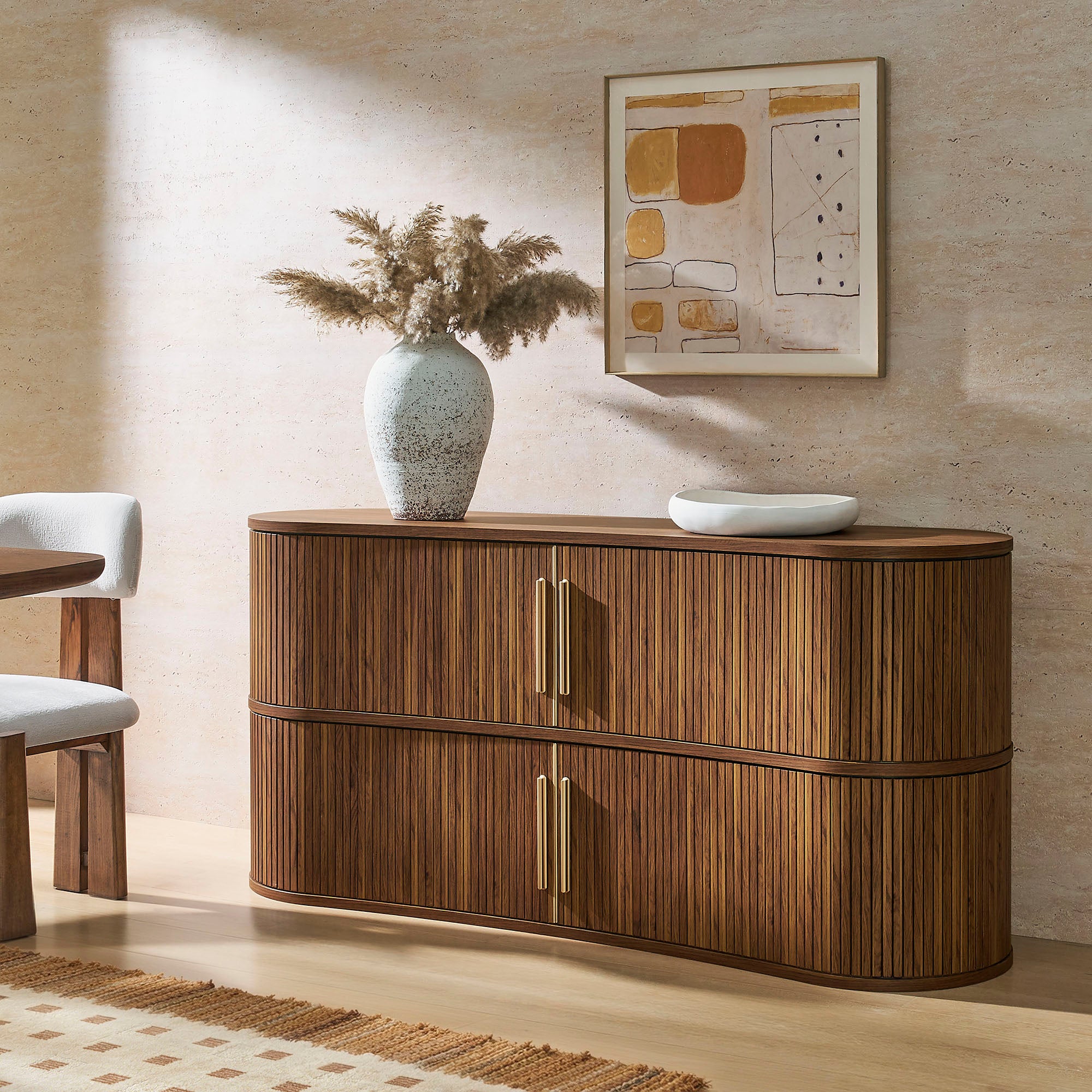 Radcliffe 63" Curved Fluted Sideboard Buffet Cabinet by Modway