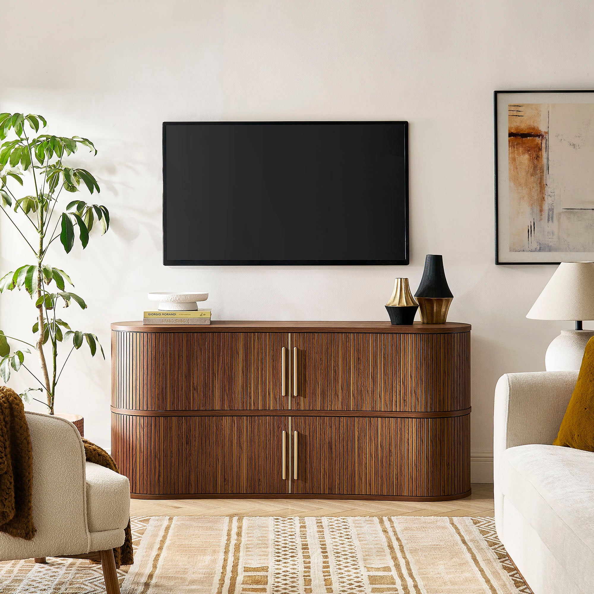 Radcliffe 63" Curved Fluted Sideboard Buffet Cabinet by Modway