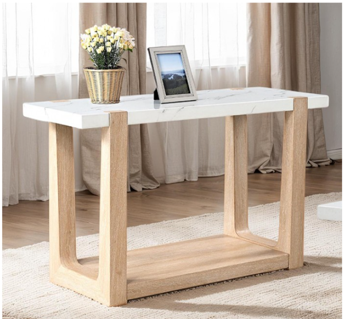 Sundbry White/Natural Sofa Table