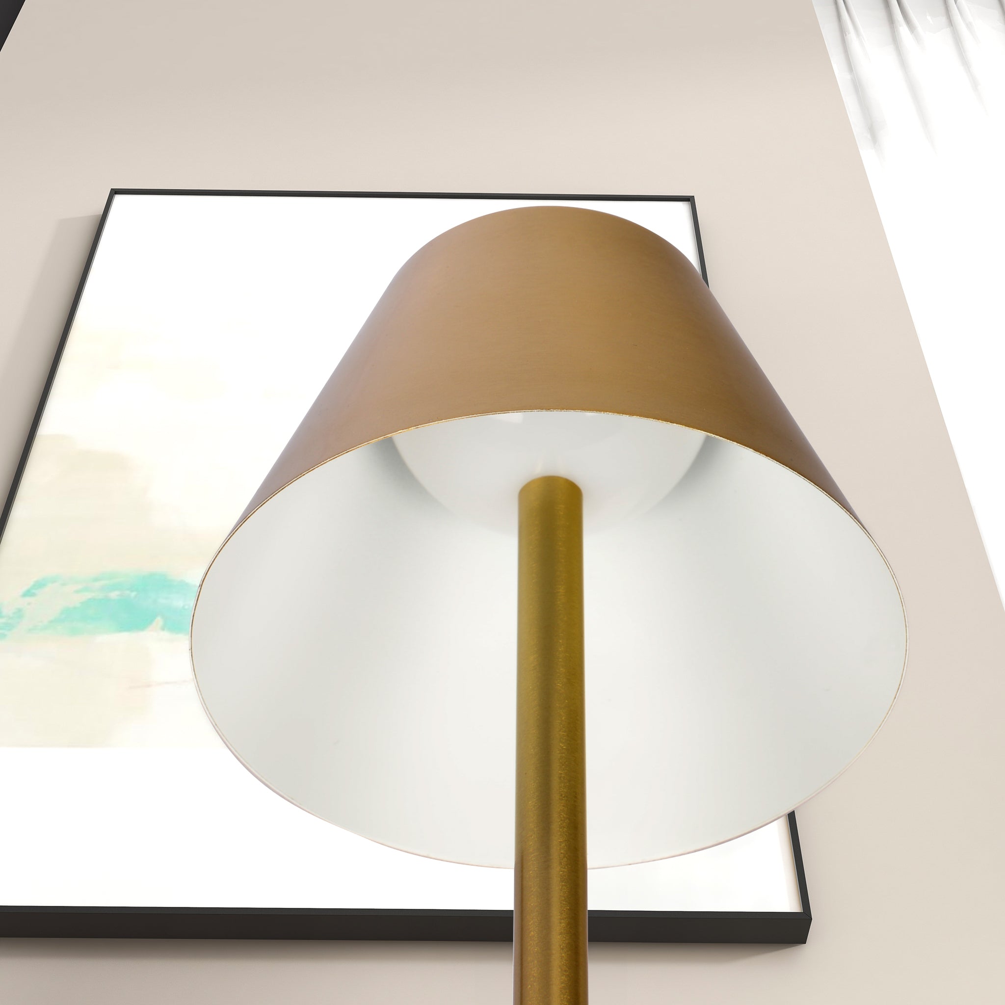 Elegance Rechargeable LED Table Lamp Plated Brass LED Touch Switch - MidinMod
