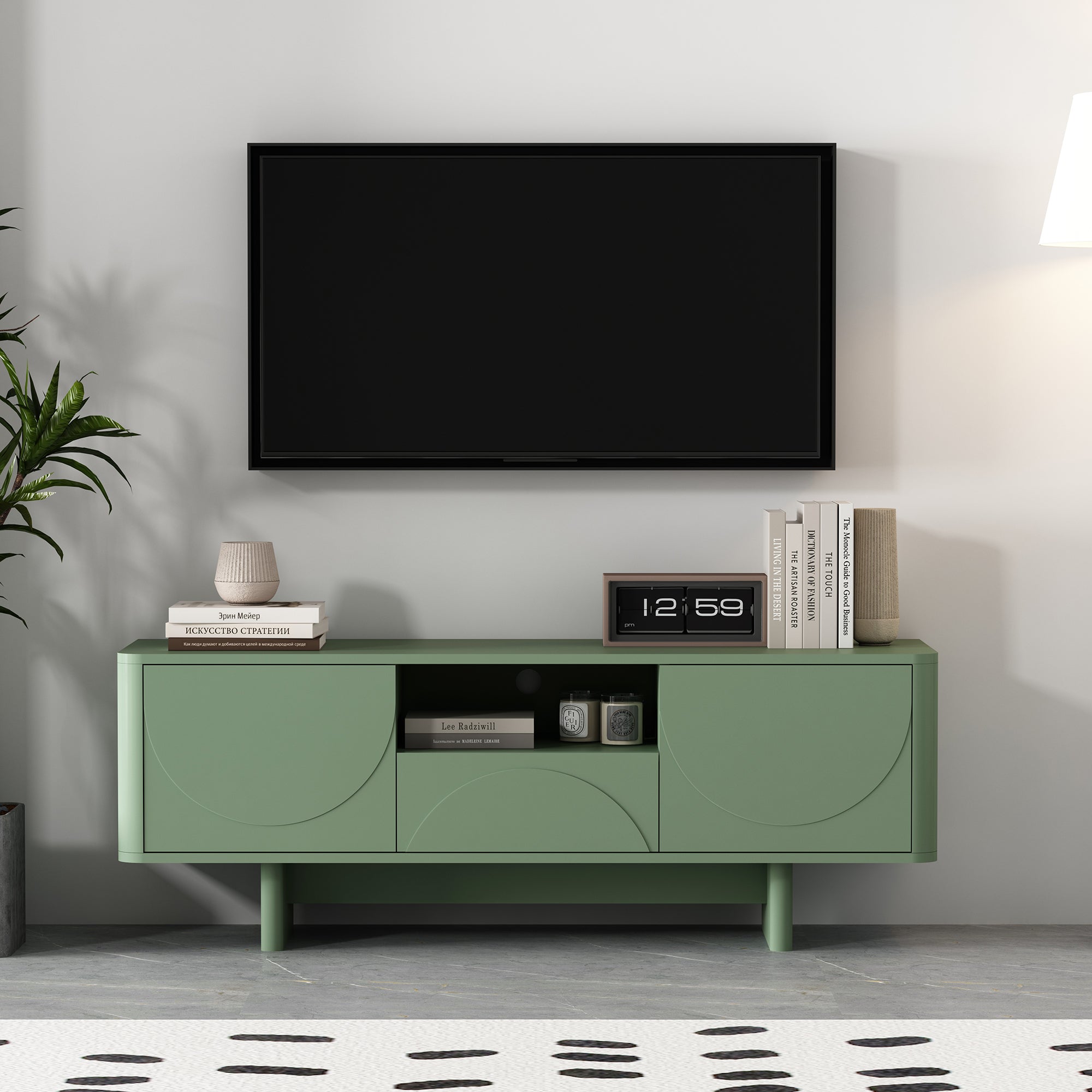 Ella 59-Inch Sage Green TV Stand | Sleek Modern Media Console | MidinMod