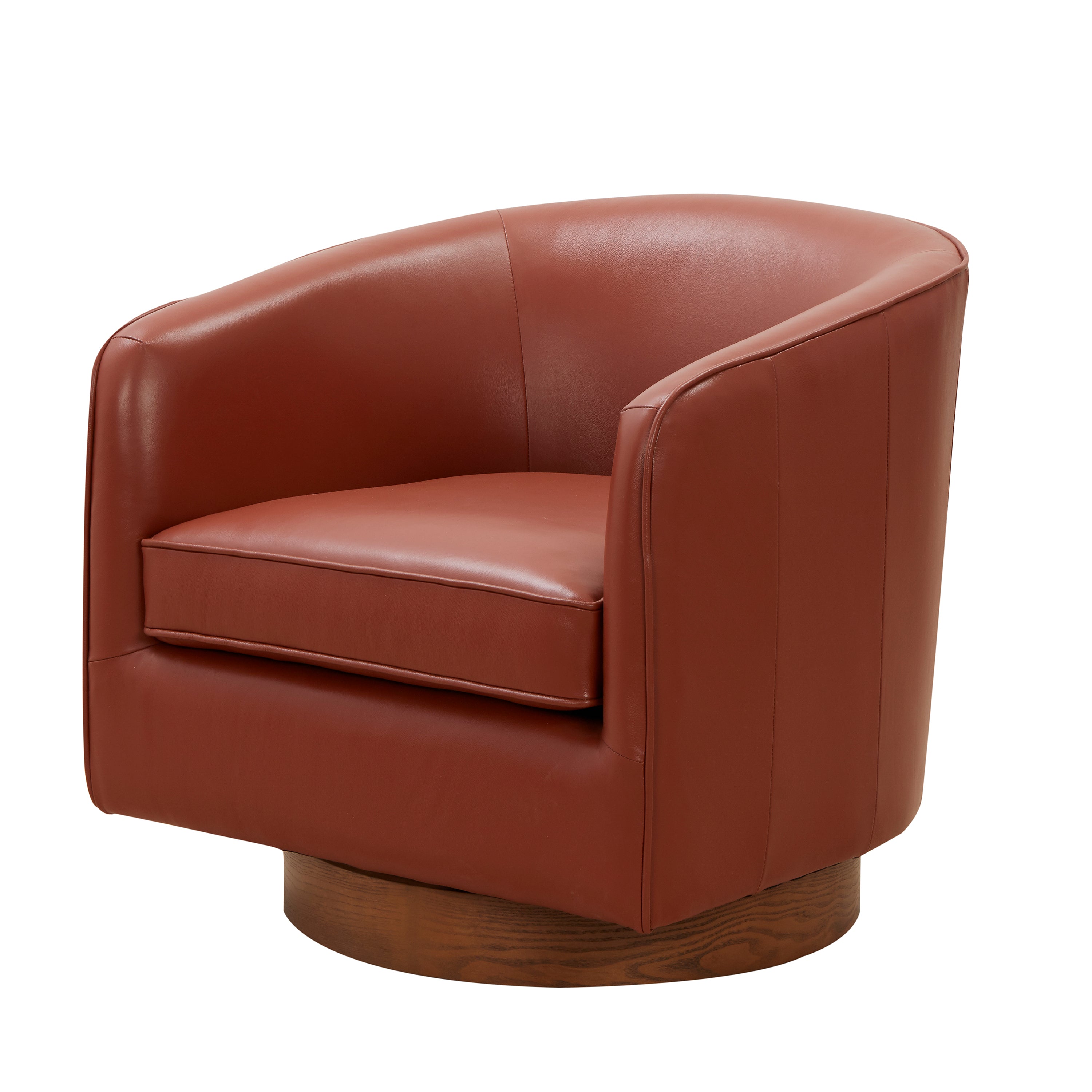 Ellington Caramel Top Grain Leather Swivel Accent Chair - MidinMod