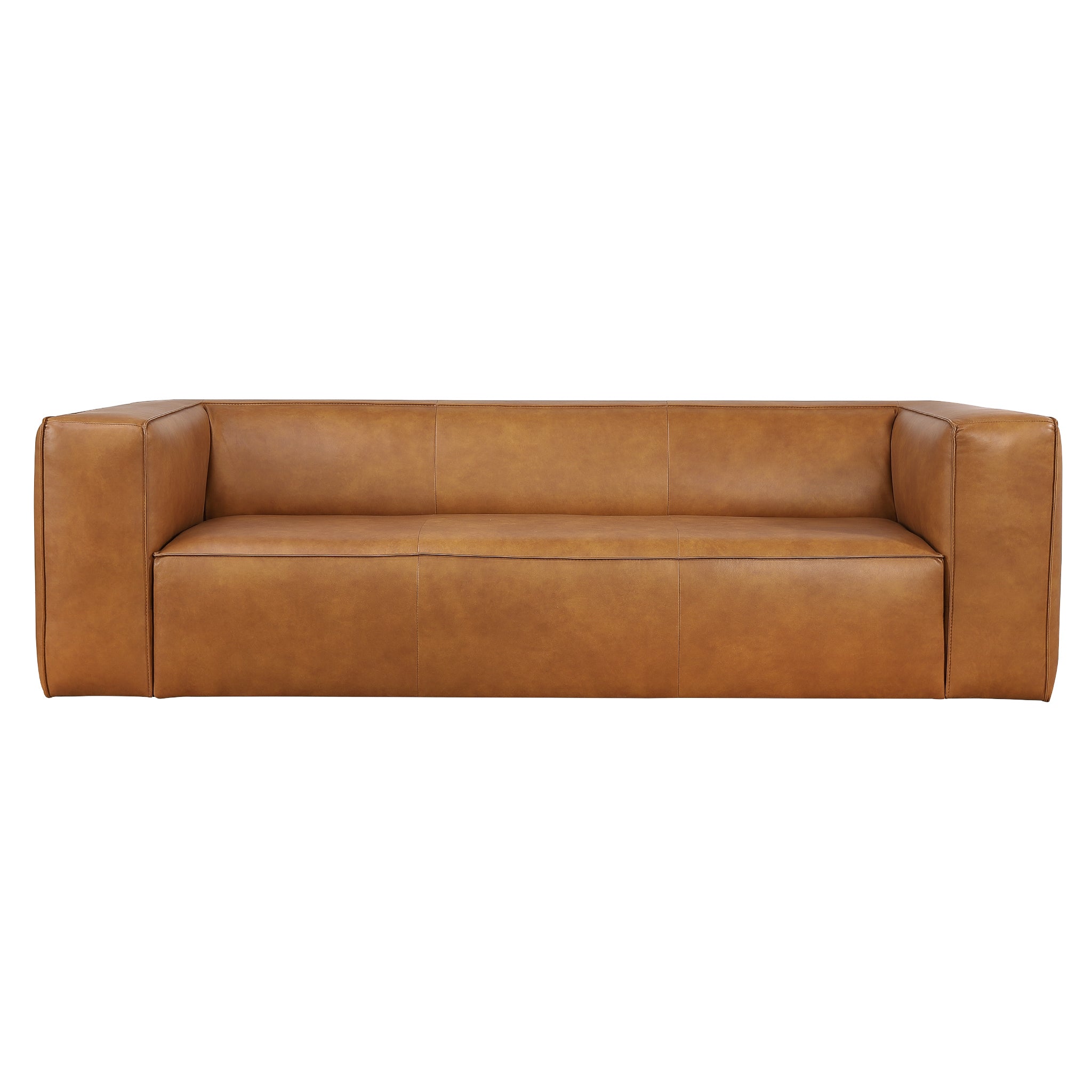 Emerson Tan Leather Sofa - MidinMod