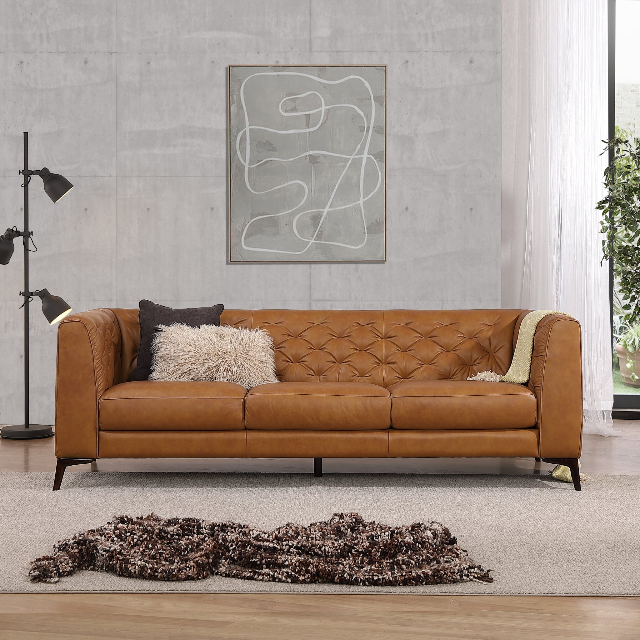 Emerson leather deals sofa