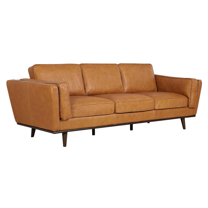 Emrah Ferre Tan Leather Sofa - MidinMod Houston Tx Mid Century Furniture Store - 2