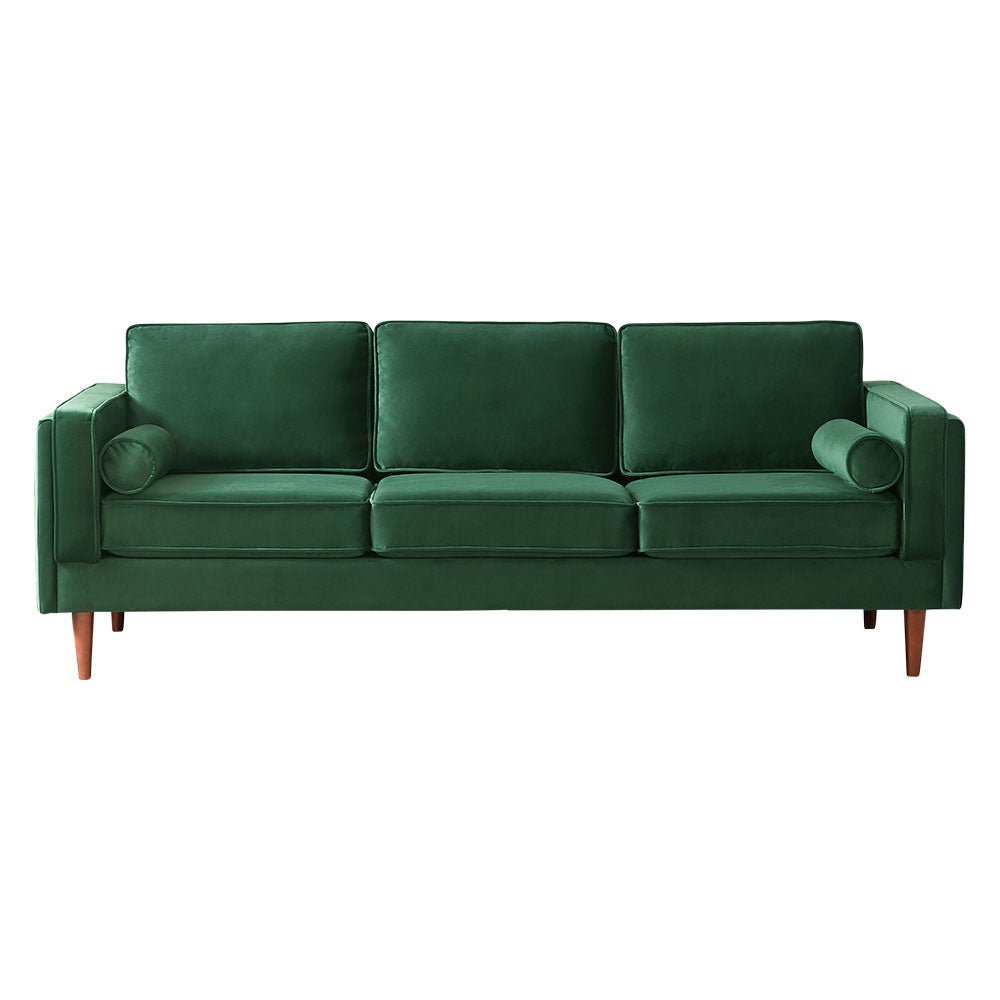 Fordham Dark Green Velvet Sofa - MidinMod