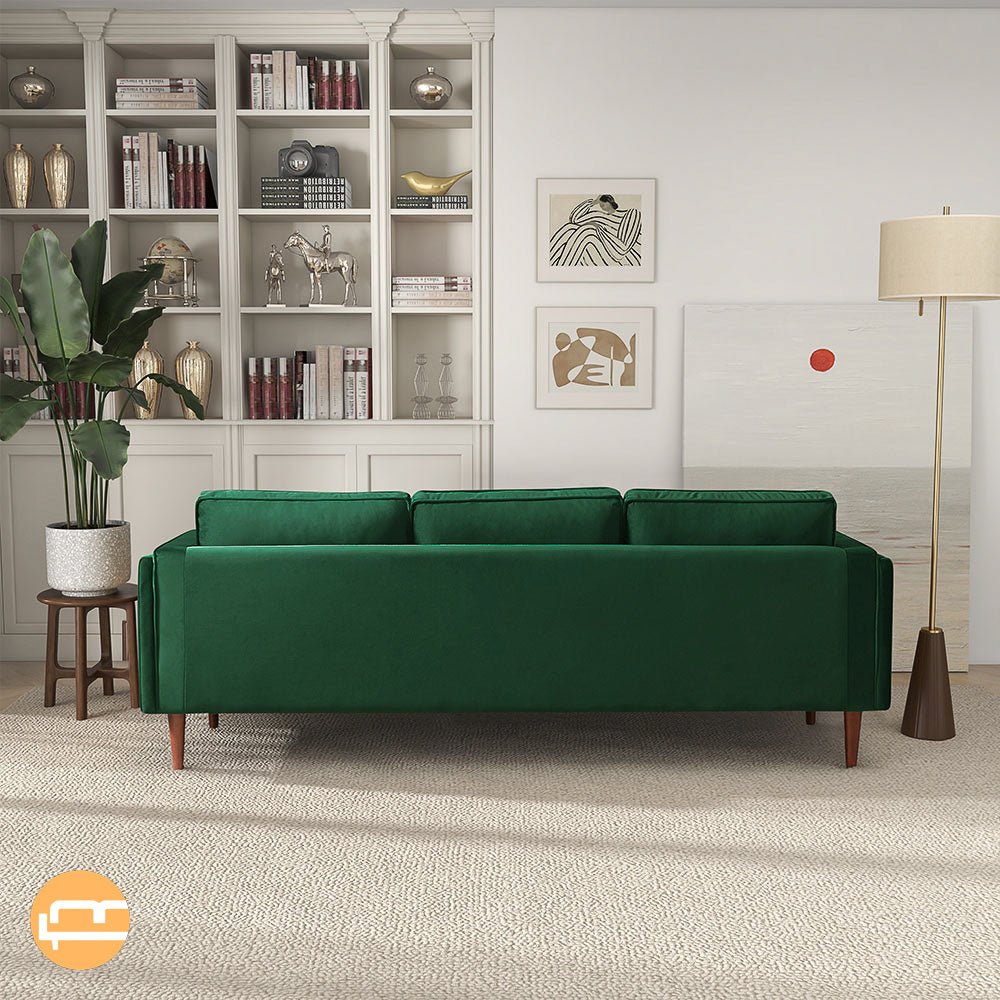 Fordham Dark Green Velvet Sofa - MidinMod