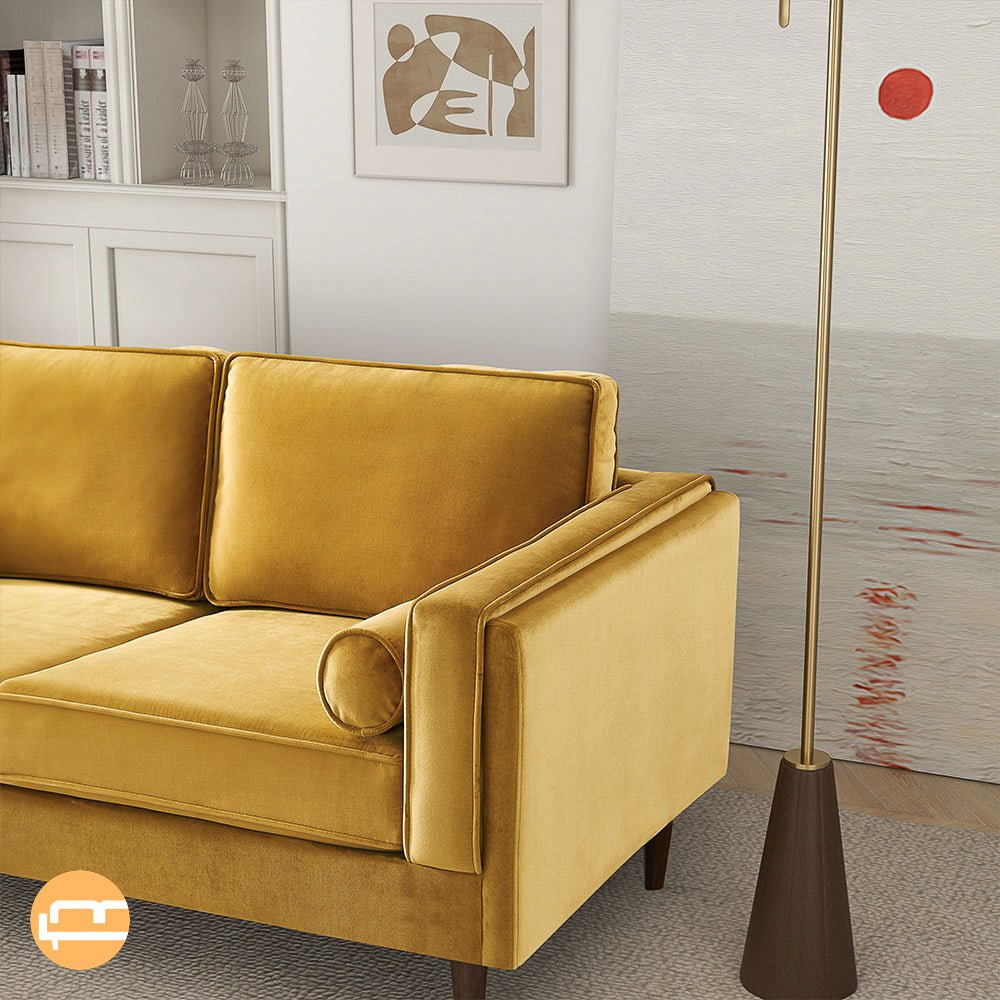 Fordham Yellow Velvet Sofa - MidinMod