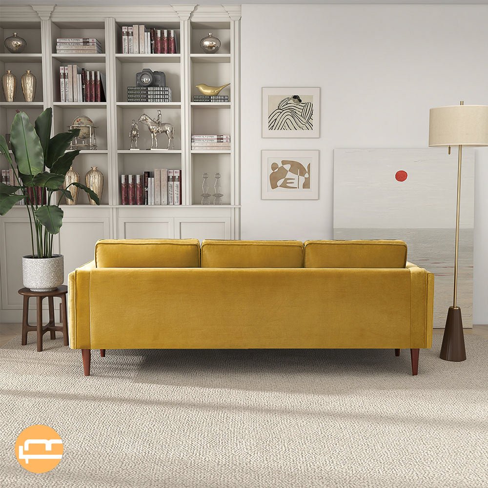 Fordham Yellow Velvet Sofa - MidinMod