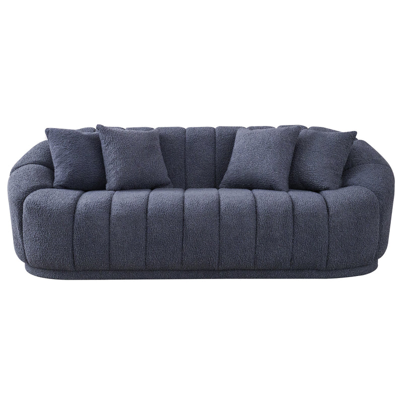 Forrester Sofa Modern Japandi Style Tight Back - (Dark Gray Boucle)