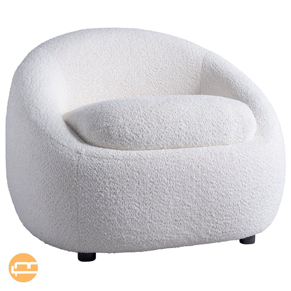 Frisco Cream Boucle Lounge Chair - MidinMod