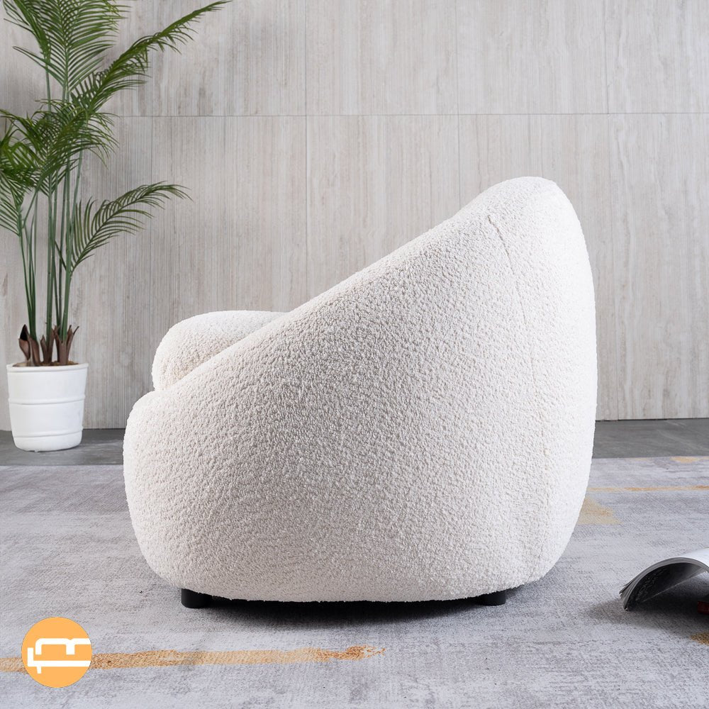 Frisco Cream Boucle Lounge Chair - MidinMod