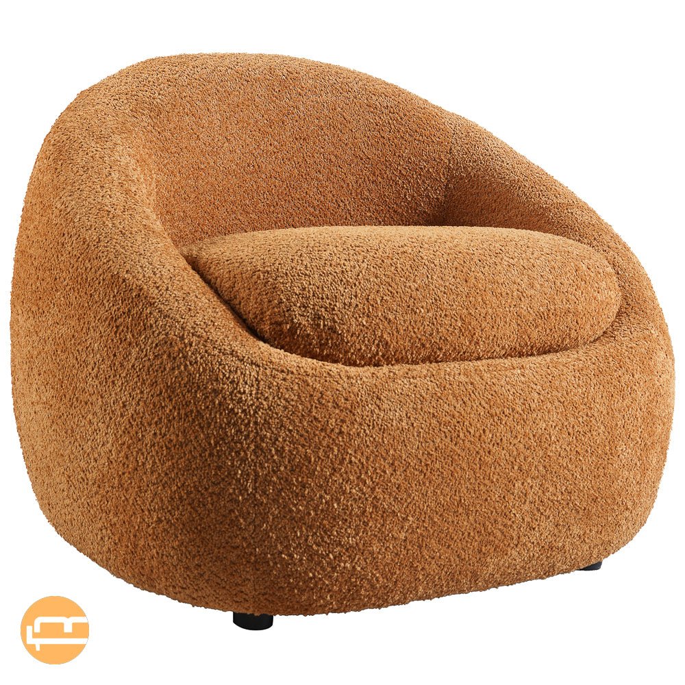 Frisco Orange Boucle Lounge Chair - MidinMod