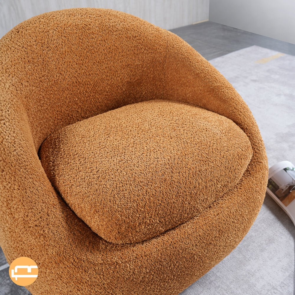 Frisco Orange Boucle Lounge Chair - MidinMod