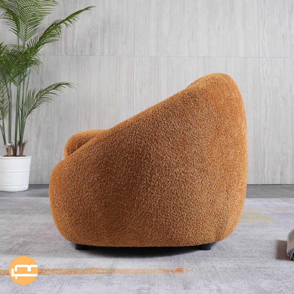 Frisco Orange Boucle Lounge Chair - MidinMod