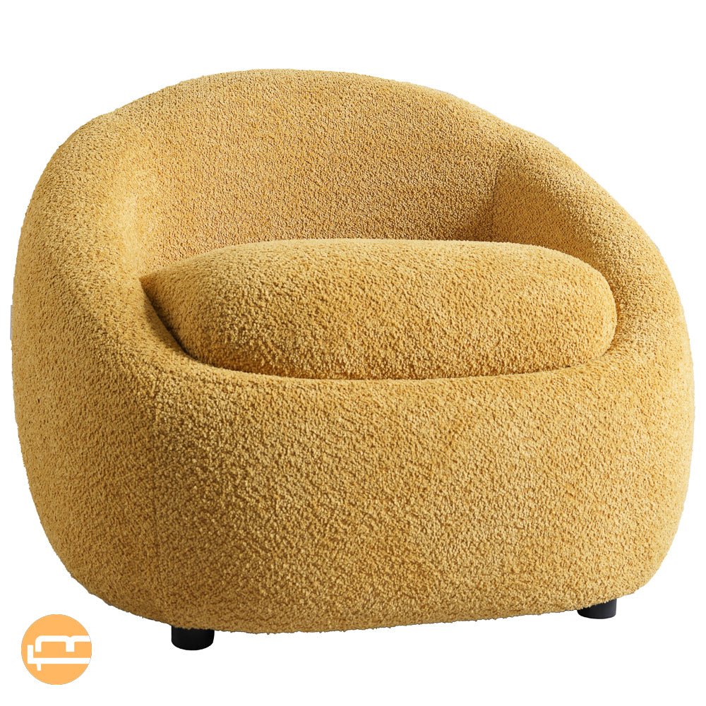 Frisco Yellow Boucle Lounge Chair - MidinMod