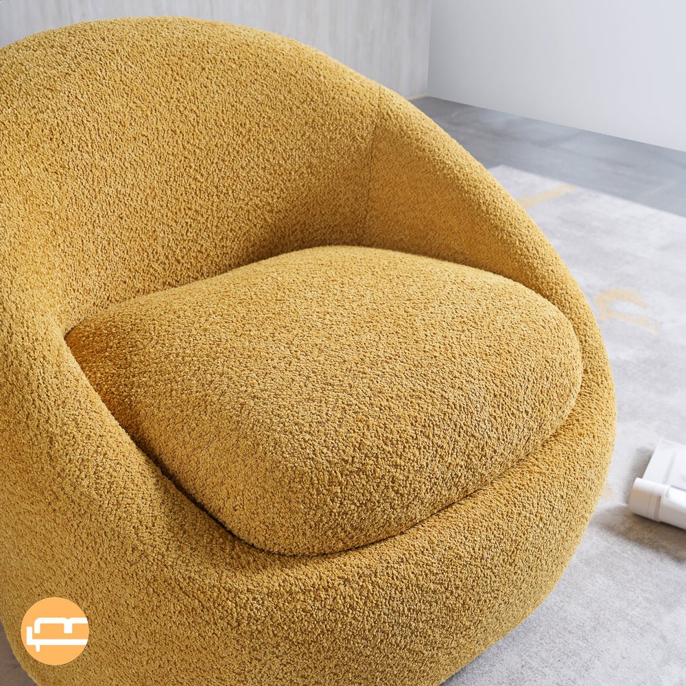 Frisco Yellow Boucle Lounge Chair - MidinMod