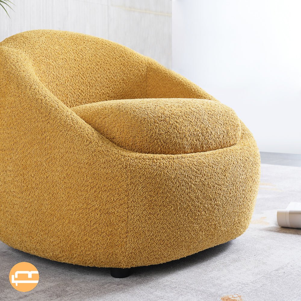 Frisco Yellow Boucle Lounge Chair - MidinMod