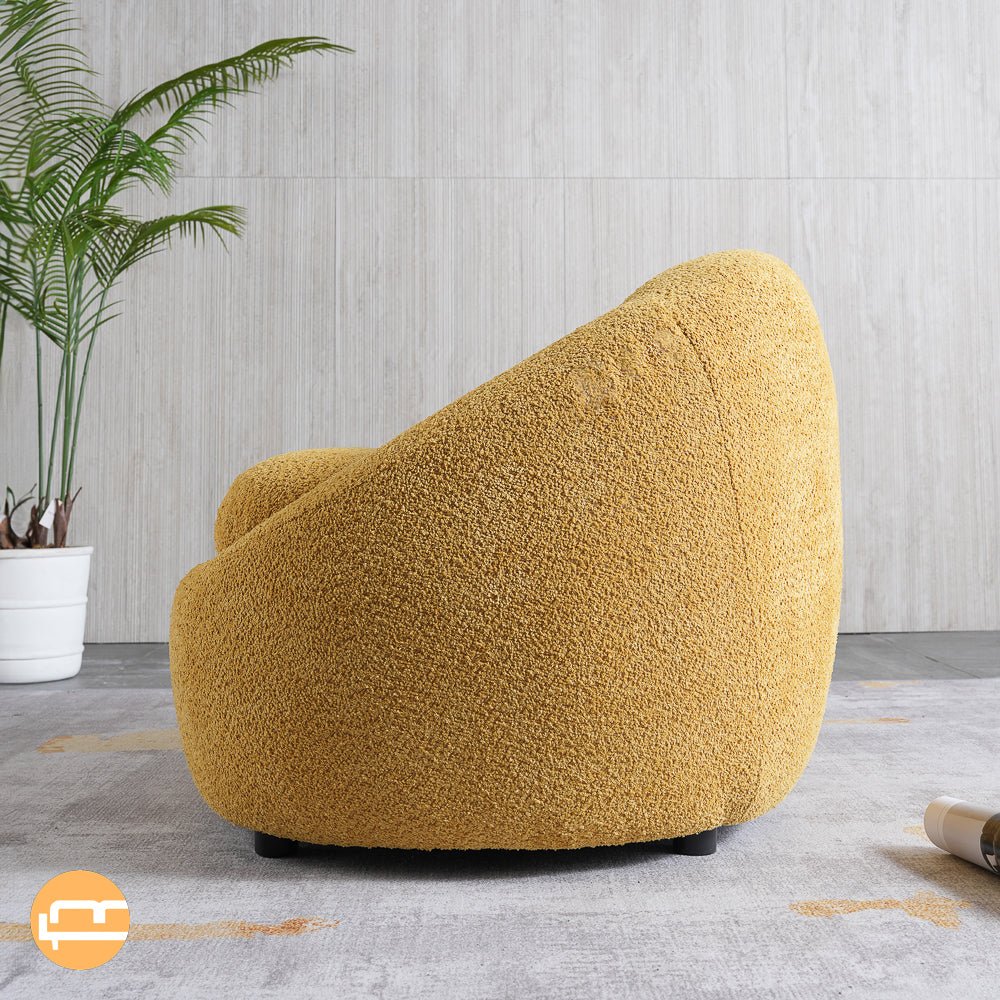 Frisco Yellow Boucle Lounge Chair - MidinMod