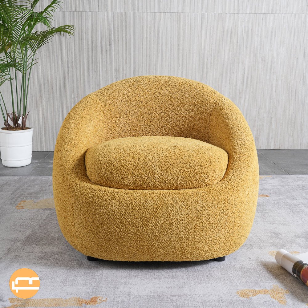 Frisco Yellow Boucle Lounge Chair - MidinMod