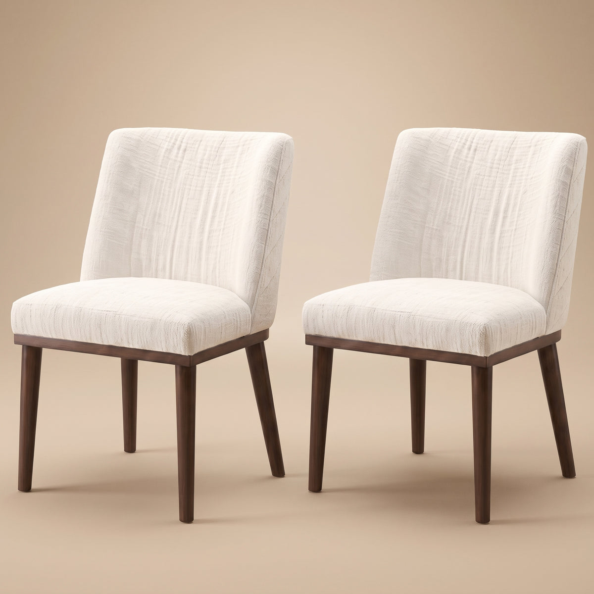 Dalby White Fabric Dining Chair Set of 2