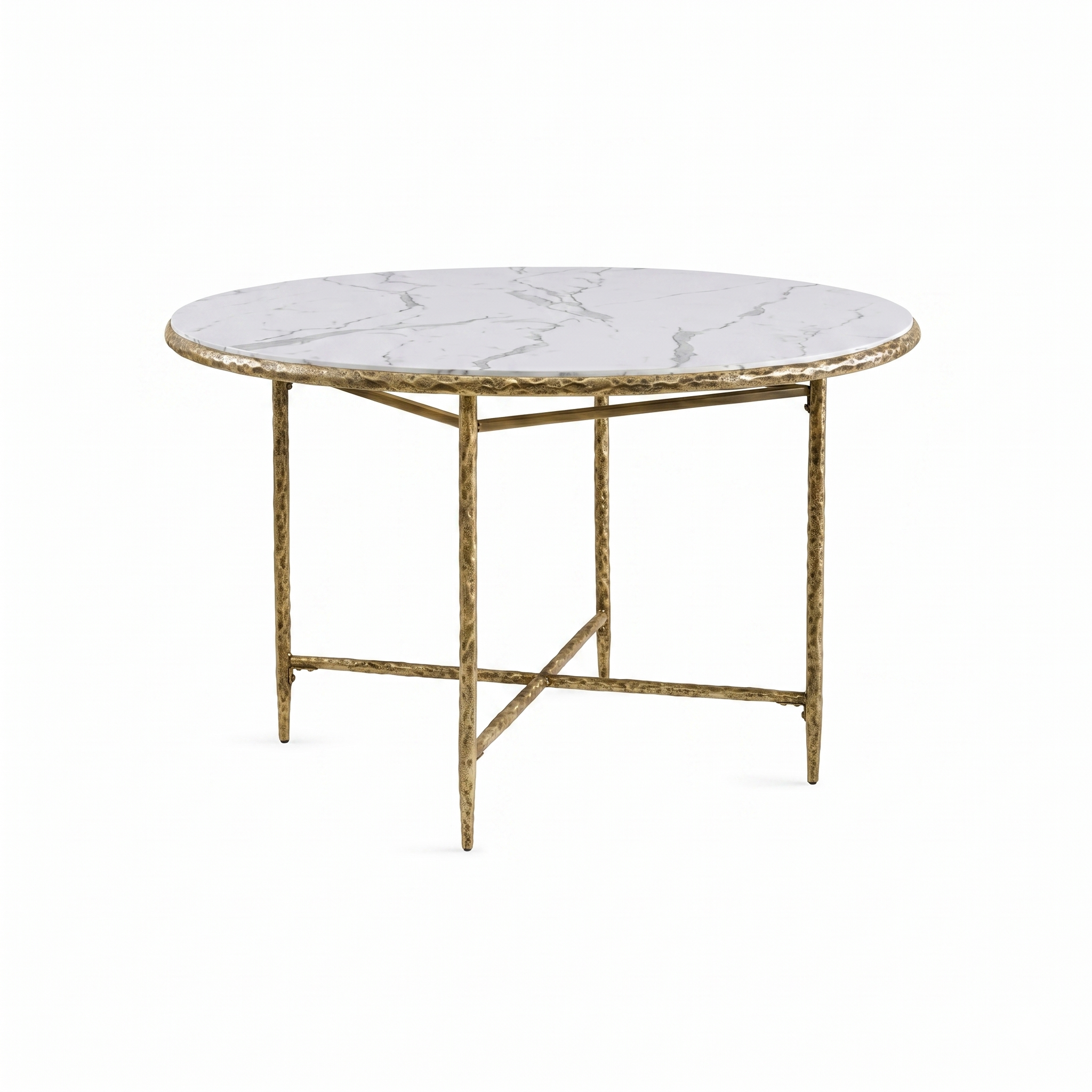 Balvi Matte Gold Round Dining Table | Contemporary Marble Melamine Dining Table | MidinMod