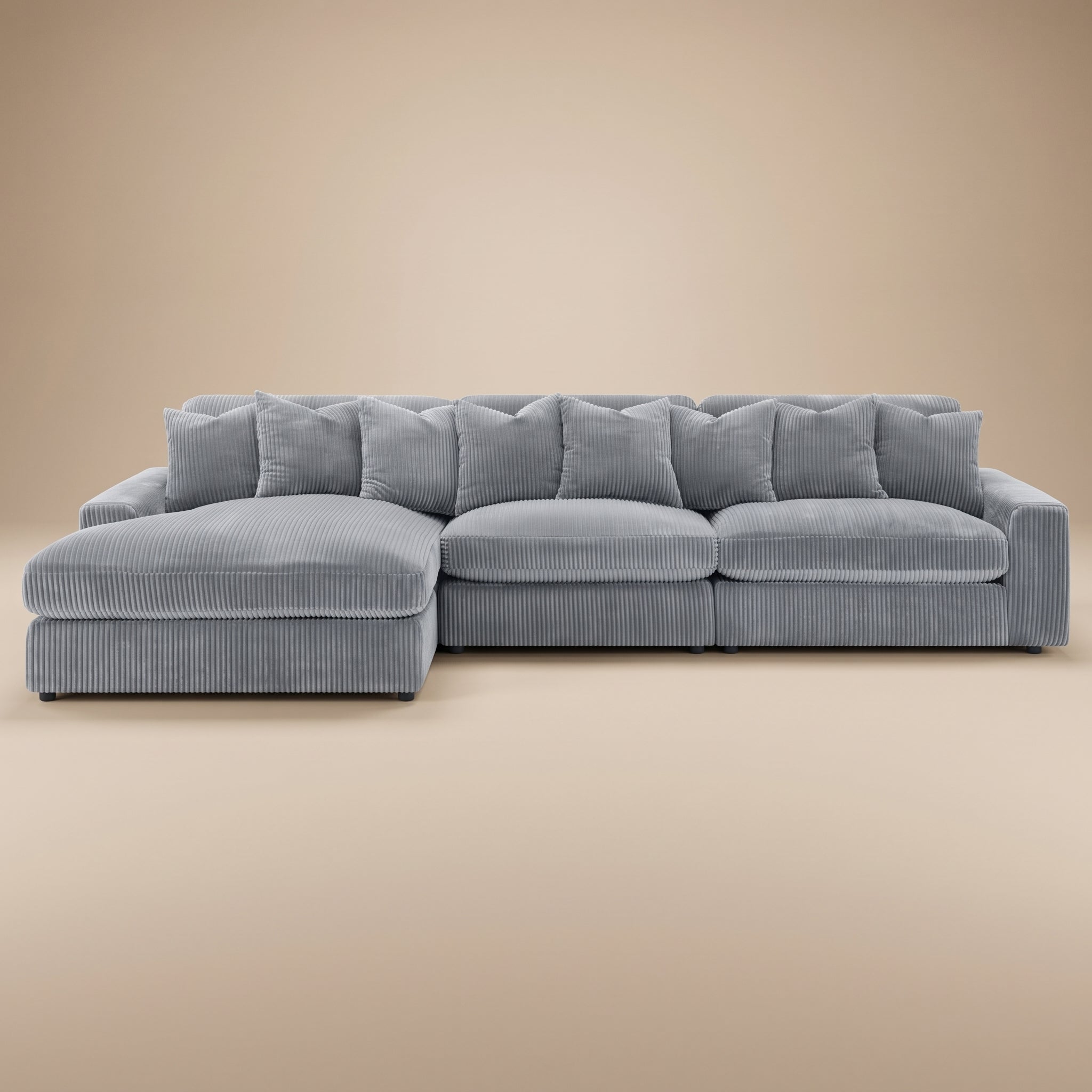 Blaine Upholstered Reversible Chaise Sectional Sofa Fog