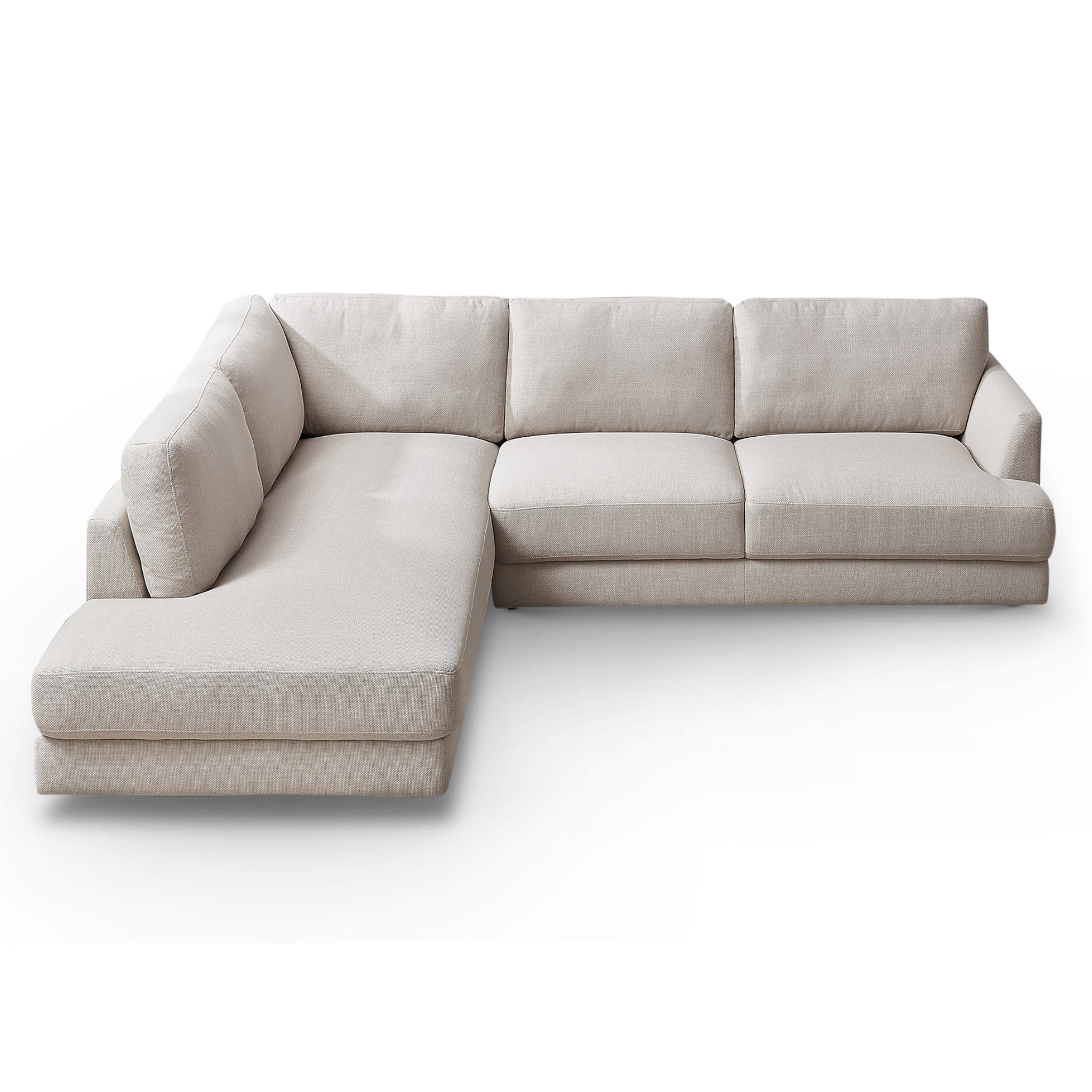 Glendale Cream Linen L-Shaped Left Sectional Sofa - MidinMod