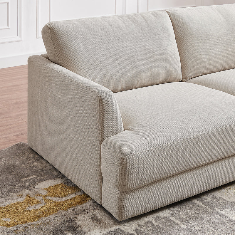 Glendale Cream Linen L-Shaped Right Sectional Sofa