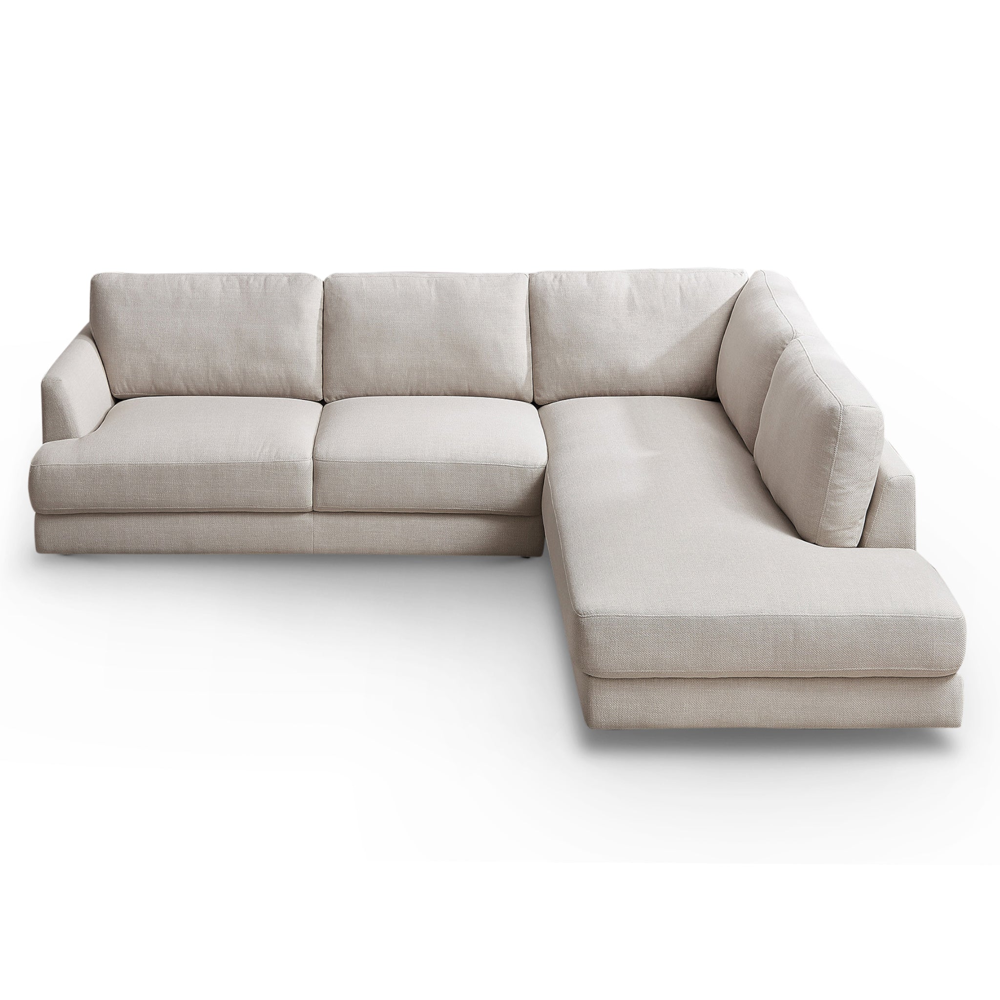 Glendale Cream Linen L-Shaped Right Sectional Sofa - MidinMod