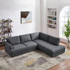 Glendale Grey Linen L-Shaped Right Sectional Sofa