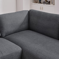 Glendale Grey Linen L-Shaped Right Sectional Sofa