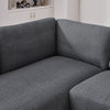 Glendale Grey Linen L-Shaped Left Sectional Sofa