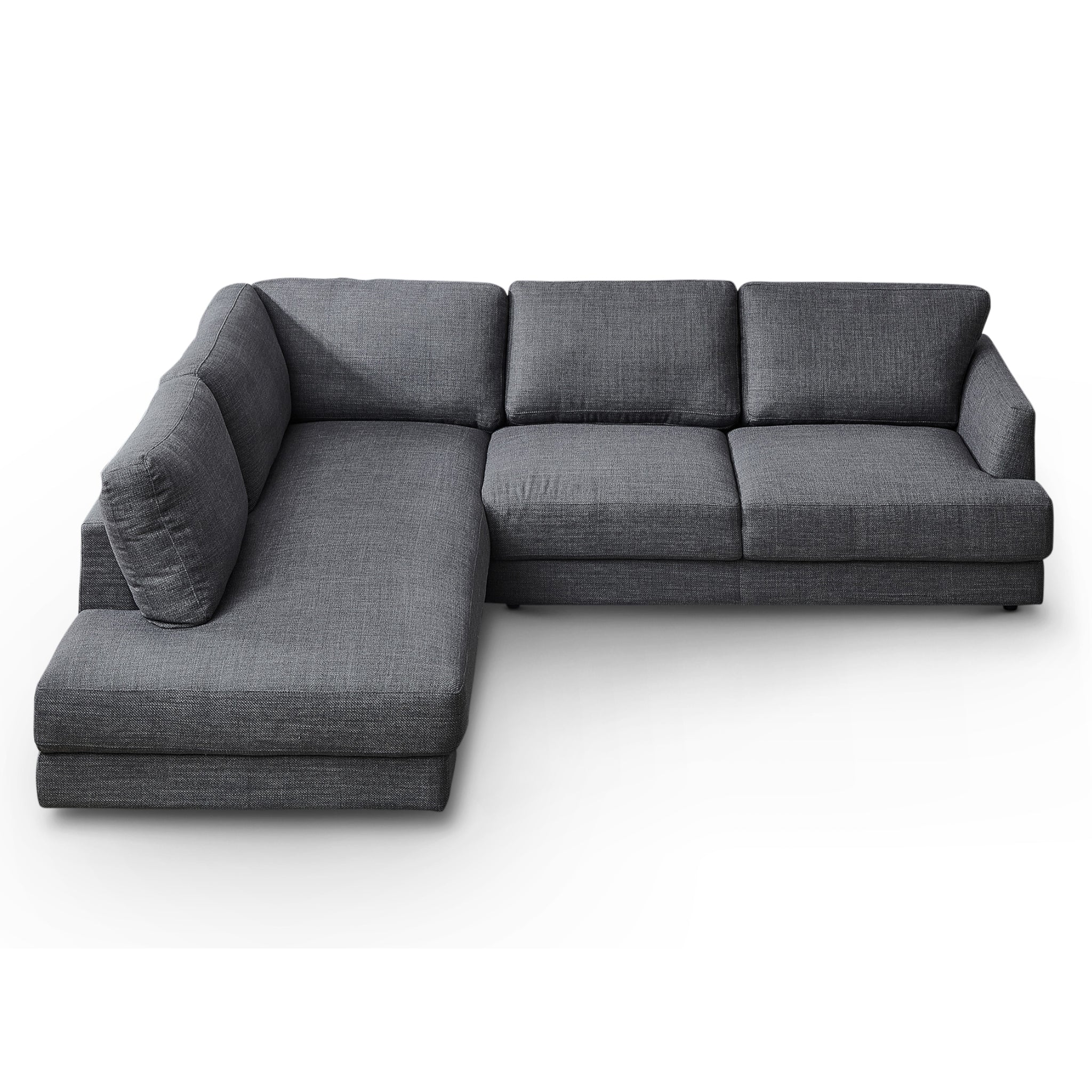 Glendale Grey Linen L-Shaped Left Sectional Sofa - MidinMod