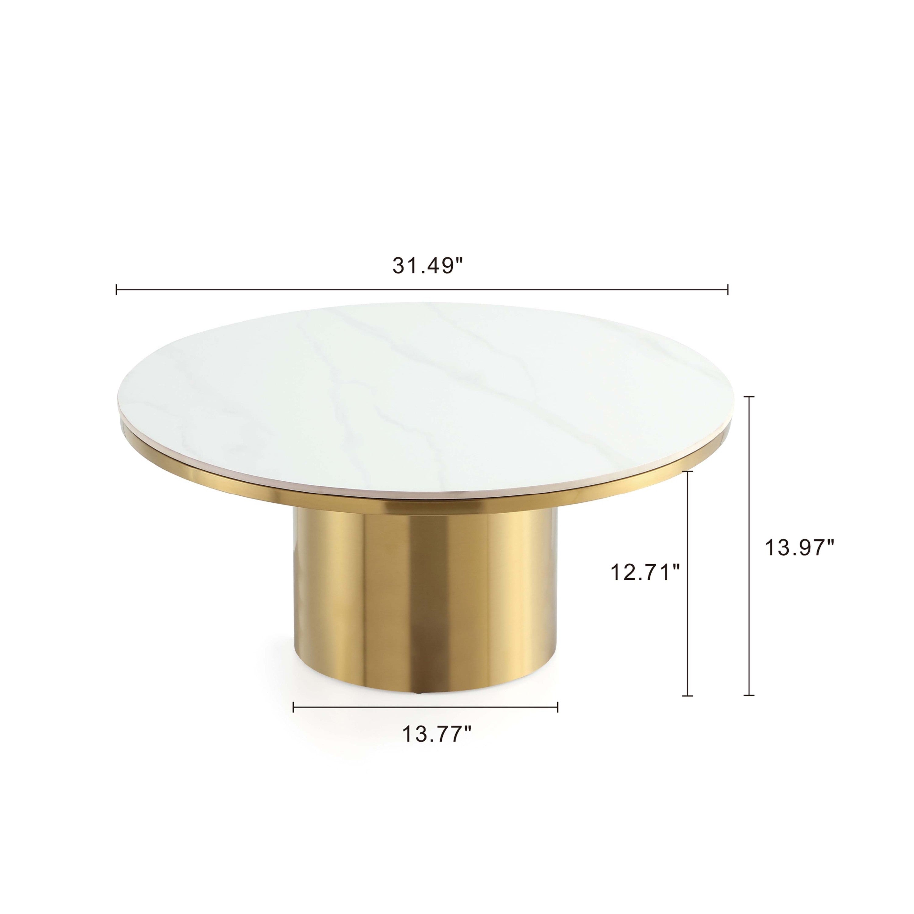Glenn Modern Gold Coffe Table | Sleek Contemporary Center Table | MidinMod