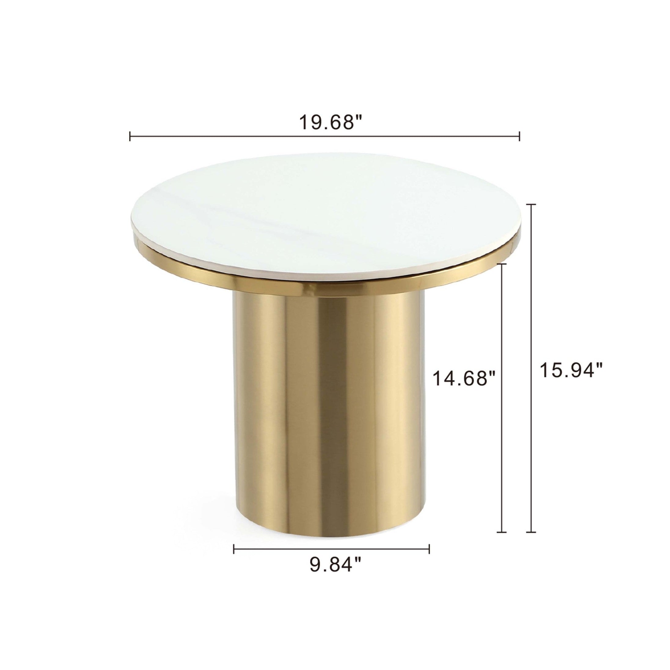 Glenn Modern Gold End Table | Sleek Contemporary Side Table | MidinMod