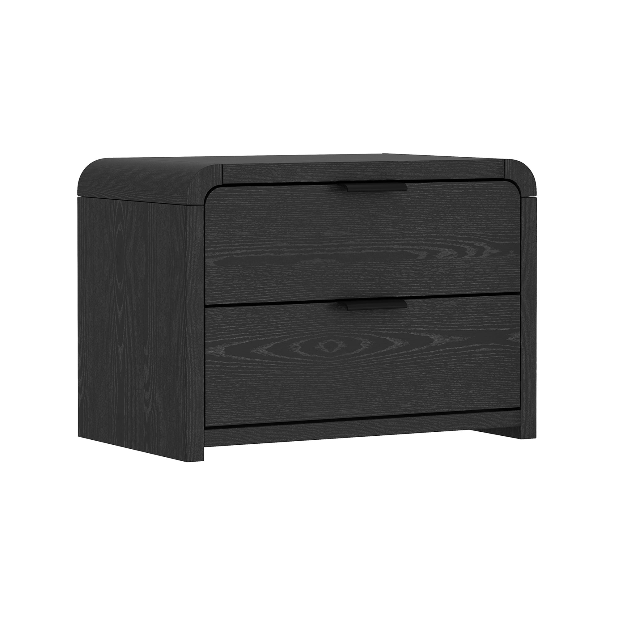Grace Modern Black Solid Wood Nightstand | Sleek Bedside Storage | MidinMod