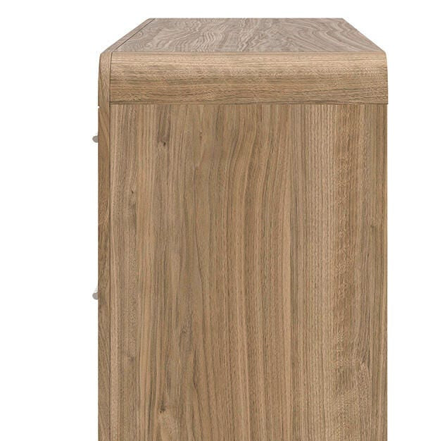 Wooden cabinet with a rectangular shape on a white background