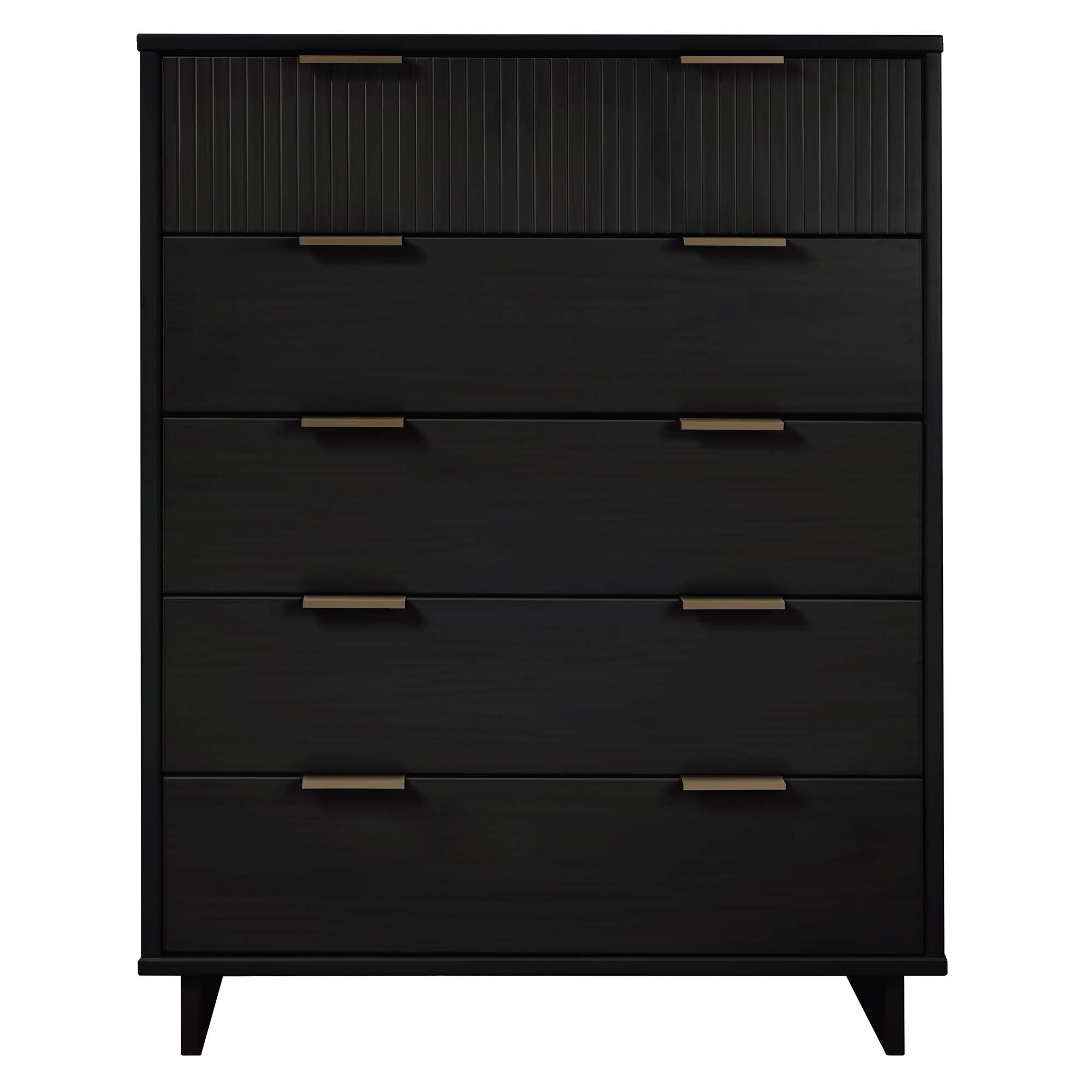 Granville 45" Tall Dresser in Black | Modern Solid Wood Chest of Drawers | MidinMod