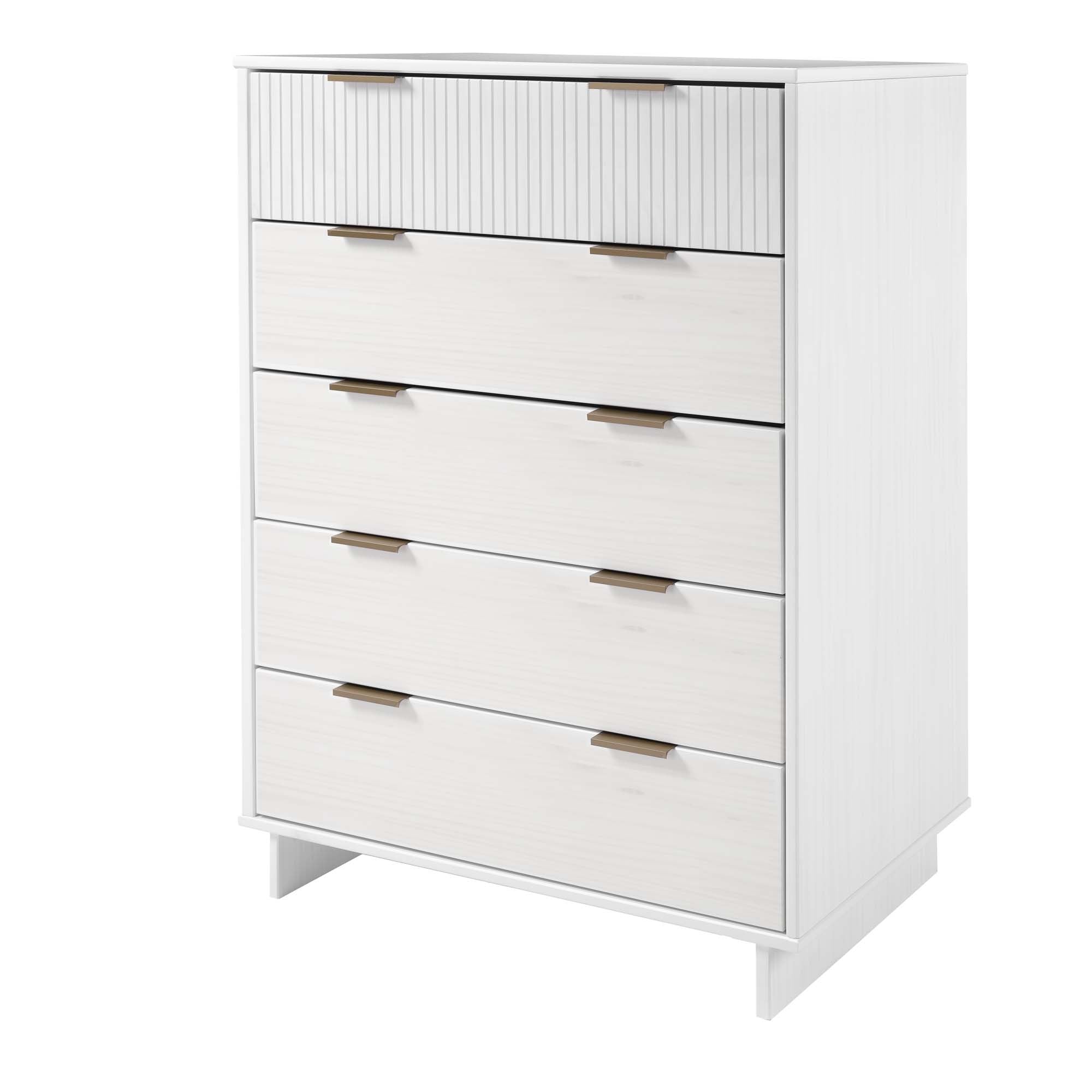 Granville 45" Tall Dresser in White | Modern Solid Wood Chest of Drawers | MidinMod