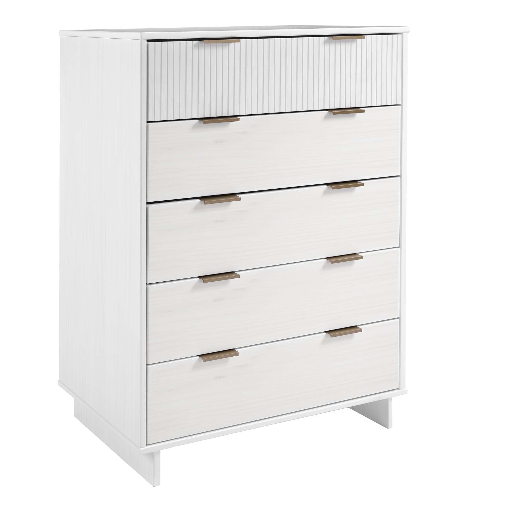 Granville 45" Tall Dresser in White | Modern Solid Wood Chest of Drawers | MidinMod