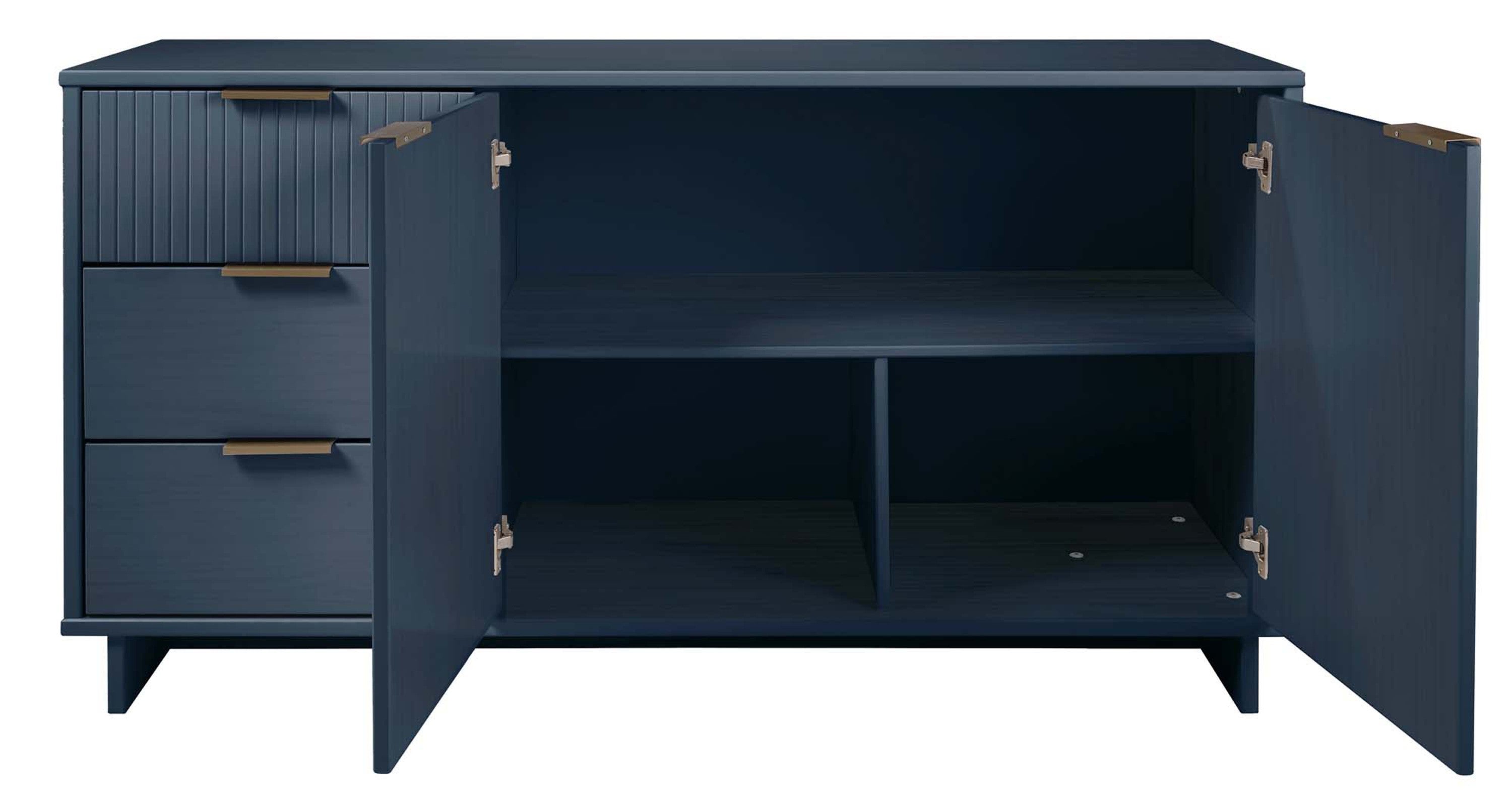 Granville 55.04" Midnight Blue Solid Wood Sideboard | Modern Storage Console | MidinMod