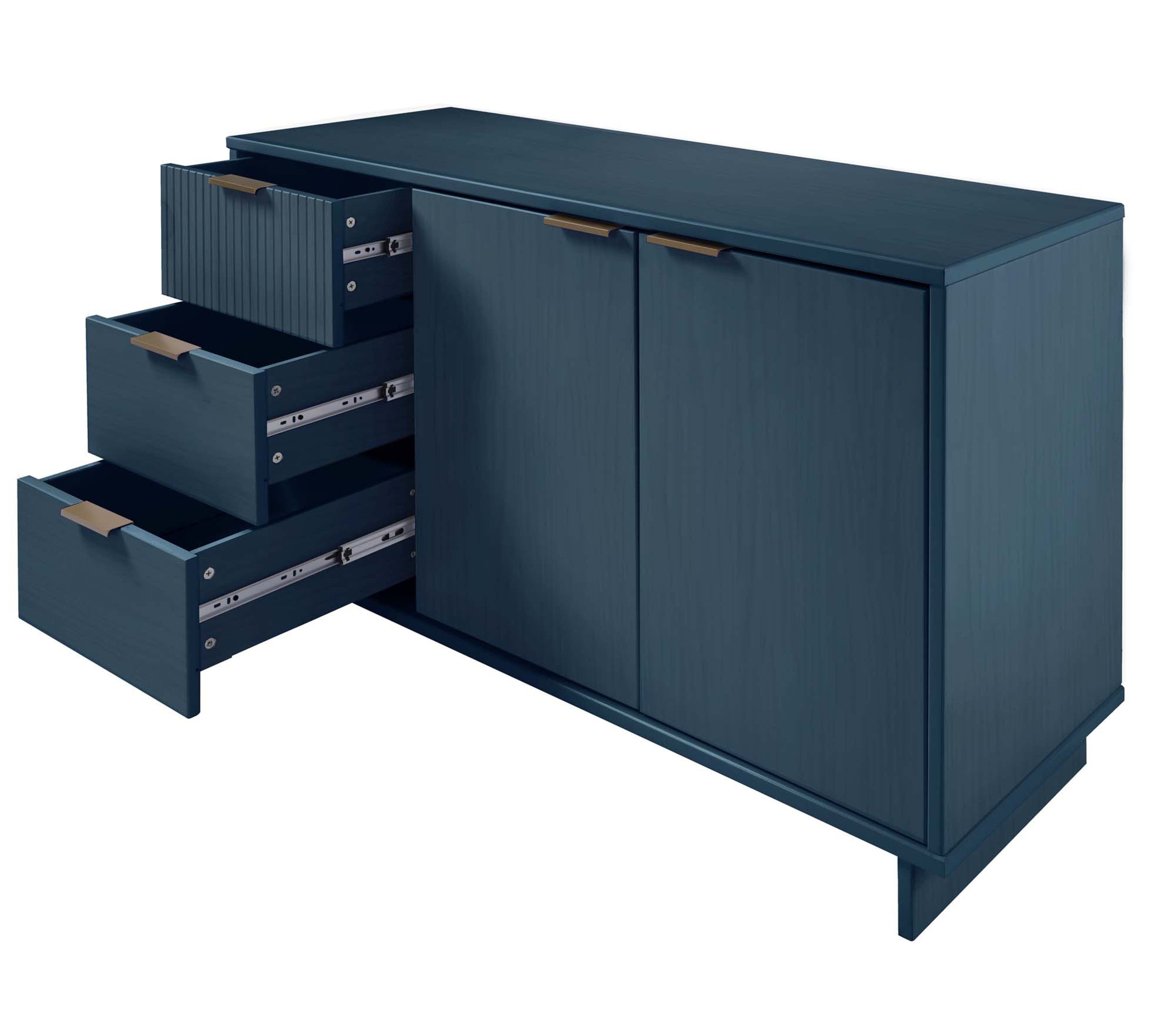 Granville 55.04" Midnight Blue Solid Wood Sideboard | Modern Storage Console | MidinMod