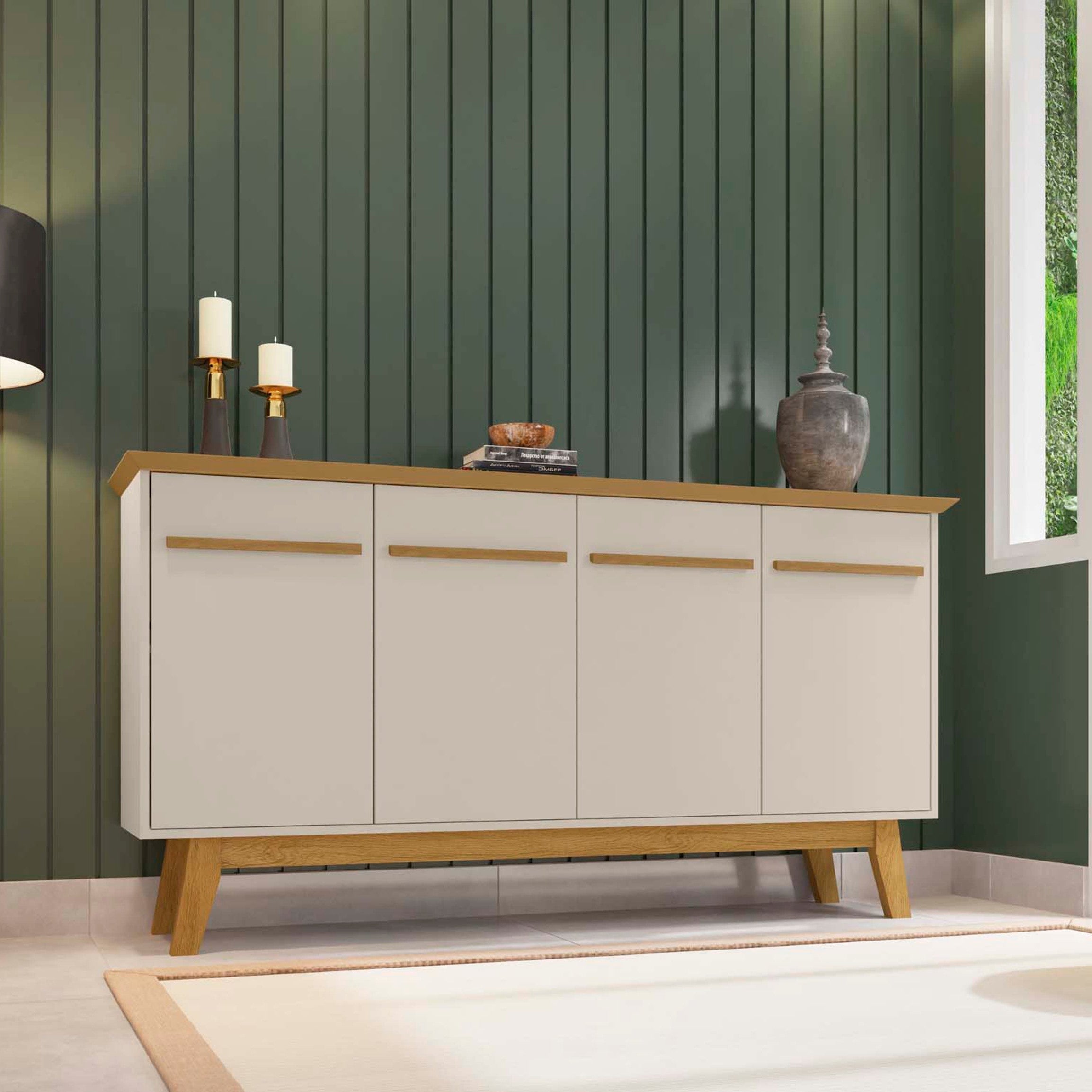 Granville 55.07" Modern Off White Solid Wood Sideboard | MidinMod