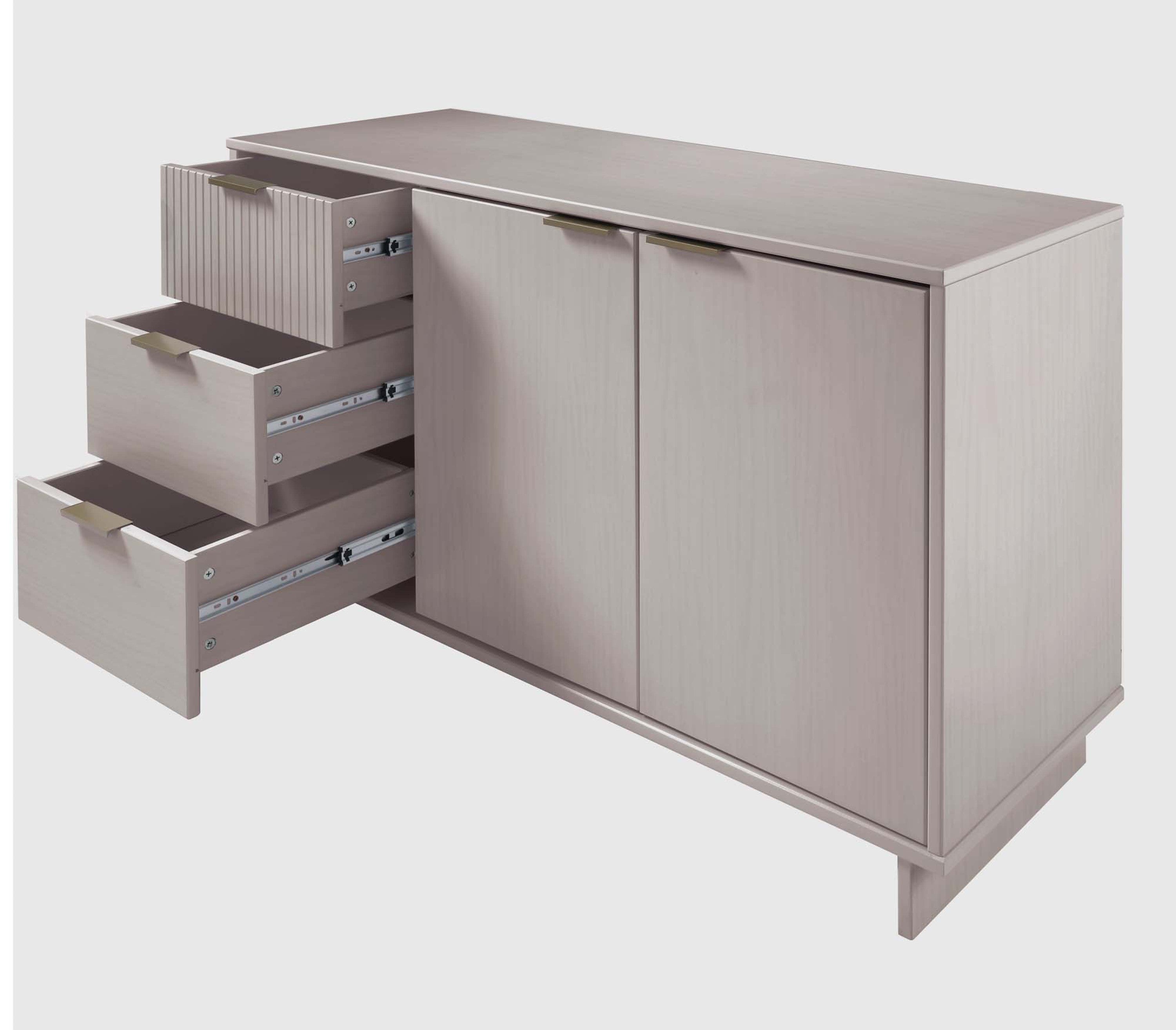 Granville 55" Light Grey Sideboard | Modern Solid Wood Buffet & Storage Cabinet | MidinMod