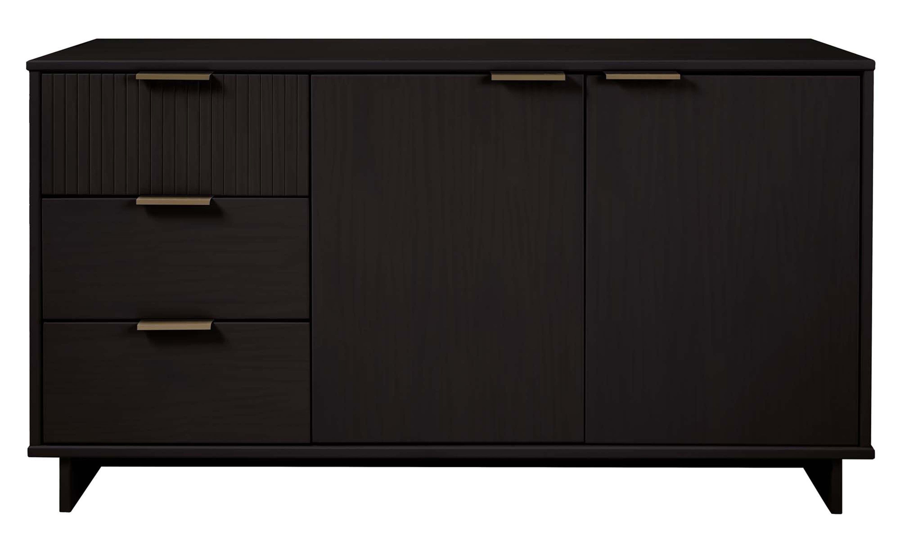 Granville 55" Black Sideboard | Modern Solid Wood Buffet & Storage Cabinet | MidinMod